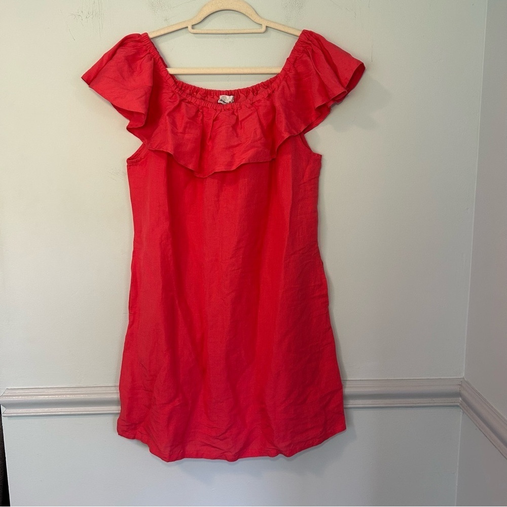 NWT Tommy Bahama Linen Coral Coast St. Lucia OTS Off the Shoulder Mini Dress